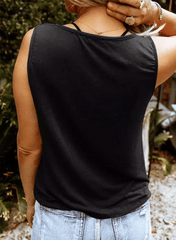 Star Stripe Notched Neck Tank