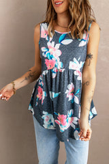 Tanktop mit Blumenmuster und Schößchen