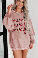 Rosa Sweatshirt mit Kordelzug und Grafik