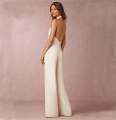 Creative Sleeveless Halter Pocket Loose Jumpsuit