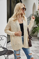 Cardigan mit geripptem Saum und offener Vorderseite