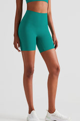 Short cycliste taille haute élastique
