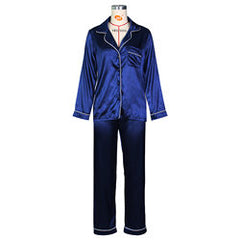 Pajamas Imitation Silk Long Sleeve Ice Silk Cardigan Suit plus Size Thin Homewear
