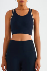 Contrast Detail Racerback Sports Bra