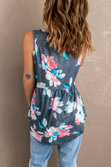 Tanktop mit Blumenmuster und Schößchen