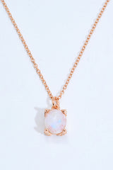 Platinum-Plated Natural Moonstone Pendant Necklace