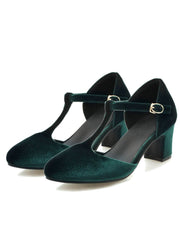 Retro Mary Jane High Heel Schuhe mit T-Riemen