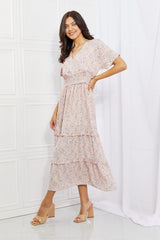 Robe longue à manches kimono HEYSON Sweet Talk en rose poudré