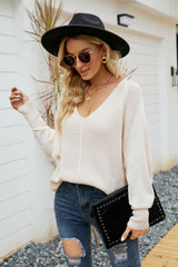 Pull à manches dolman et col en V