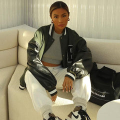 Varsity Jacket Hip Hop Fleece Padded Jacket