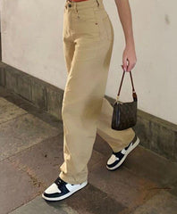 High Waist Loose Straight Cool Black Denim Trousers Draping Street Sneakers Daddy Pants Mop