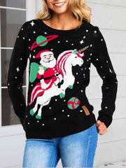 Haut en tricot à col rond de Noël