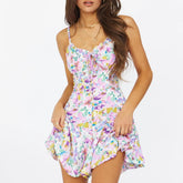 Kleiner frischer Tube-Top-Kragen-Sling-Schlanker Slimming-Strampler mit Blumenmuster