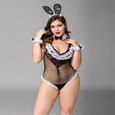 Lingerie grande taille pour filles, uniforme de lapin ajouré pour cosplay