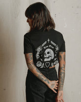 T-shirt décontracté à manches courtes et col rond, imprimé devant et derrière, motif graphique Halloween