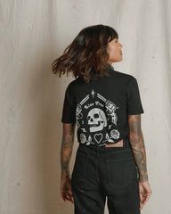 Casual All-Matching Front Rear Printed round Neck Short Sleeve T-shirt Graphic Halloween