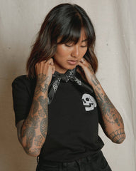 Casual All-Matching Front Rear Printed round Neck Short Sleeve T-shirt Graphic Halloween