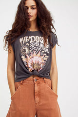 Bohemian Printed Short Sleeved T shirt Retro Trendy Street Casual Cotton Top T shirt Graphic