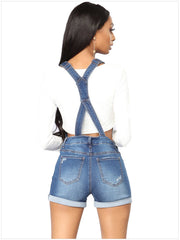 Ripped Hip Lifting Strap Curling Jeans Wish Romper