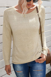 Strickpullover mit Rundhalsausschnitt und überschnittener Schulter