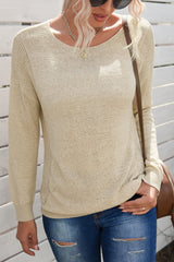 Strickpullover mit Rundhalsausschnitt und überschnittener Schulter