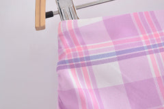 Towel Embroidery Plaid Pleated Lotus Leaf Skirt