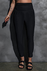 Pantalon de jogging taille haute à taille large