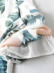 Banana Leaf Print Slim Fit One-Piece Trousers