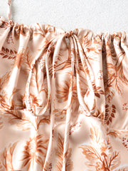 Sundress French Minority Printed Satin Short Strap Dress