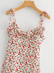 Fresh Sweet Pencil Shoulder Lace Printing Dress