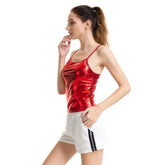 Camisole de couleur unie, gilet slim à bretelles spaghetti