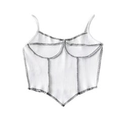 Elastic Triangle Hem Sling Open Line Stitching Irregular Asymmetric Chest Line Three-Dimensional Vest