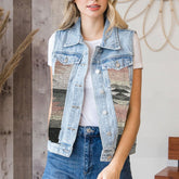Nähte Jeansweste Weste Jacke