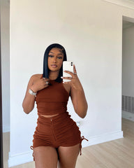 Spring/Vest Shorts Pleating Casual Two-Piece Suit