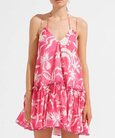 Robe plissée sans manches à volants