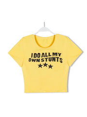Street Culture Letter Graphic Print Short-Sleeve T-shirt Pullover Short Small Top