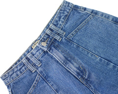 Hohe Taille Hellblaue lockere gerade hängende Jeanshose Daddy Tapered Pants Harems-Sneakers-Hose