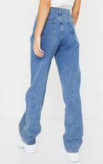 Hohe Taille Hellblaue lockere gerade hängende Jeanshose Daddy Tapered Pants Harems-Sneakers-Hose