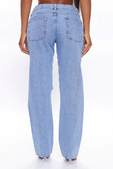 Lockere Jeanshose mit hoher Taille und geradem Bein, drapierte zerrissene Sneaker-Hose, Pull-Down-Hose