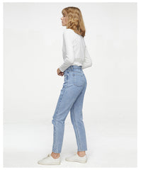 Jeans High Waist Boyfriend Loose Straight Wide-Leg Pants Ripped Jeans