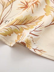 Robe nuisette dos nu à imprimé frais, robe douce à taille ajustée, robe florale à nouer aux épaules