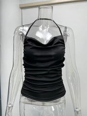 Pile Collar Show Chest Little Suspenders Top