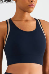 Contrast Detail Racerback Sports Bra
