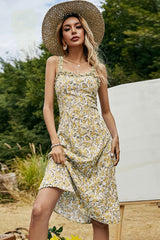 Robe sans manches à volants floraux