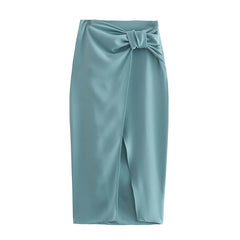 Street Hipster Pleated Hip Skirt High Waist Slit All-Match