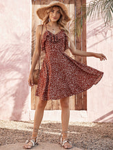 Floral Strap Dress Backless Slim Dress