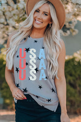 Tanktop mit USA-Schlitz und Sternenprint
