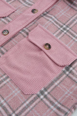 Karierte, gespleißte Cord-Shacket