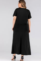Robe t-shirt rayée à blocs de couleurs grande taille