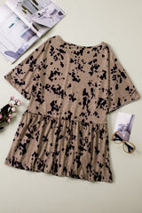 Haut babydoll imprimé grande taille